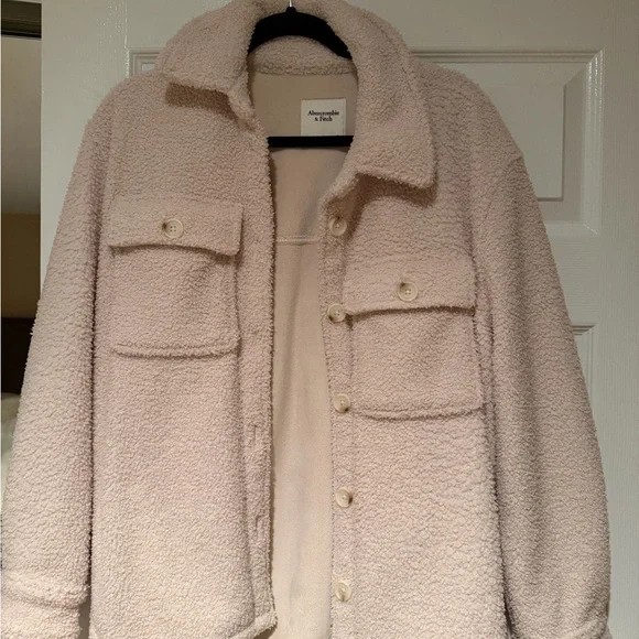 Abercrombie & Fitch Cream Teddy Jacket - Picture 2 of 4